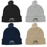 AH15073 Courtney Cable Knit rPET Pom Beanie With Custom Imprint
